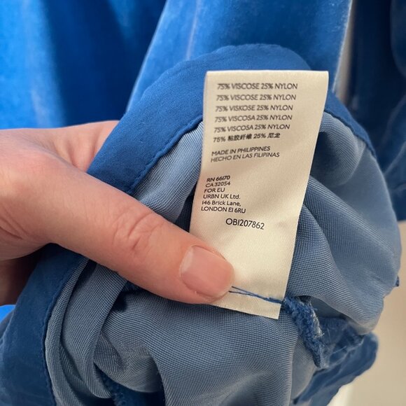 Anthropologie Melody Blue Velvet Tunic Dress size XL - Picture 10 of 10